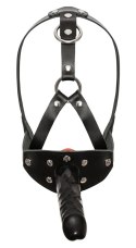 ZADO Knebel kulkowy z uprzężą i zewnętrznym elementem 13 cm czarny/czerwony