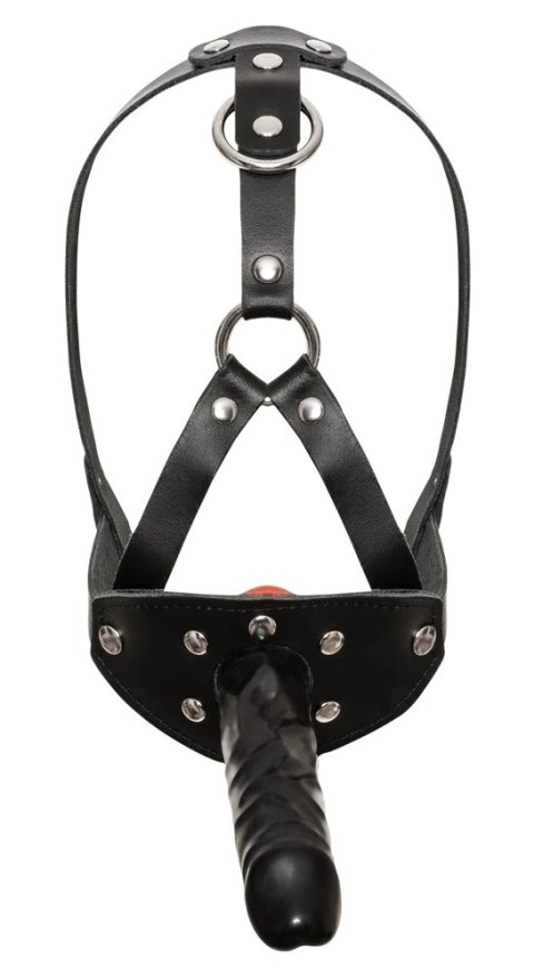 ZADO Knebel kulkowy z uprzężą i zewnętrznym elementem 13 cm czarny/czerwony ZADO Knebel kulkowy z uprzężą i zewnętrznym elementem 13 cm czarny/czerwony