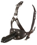 ZADO Knebel kulkowy z uprzężą i zewnętrznym elementem 13 cm czarny/czerwony