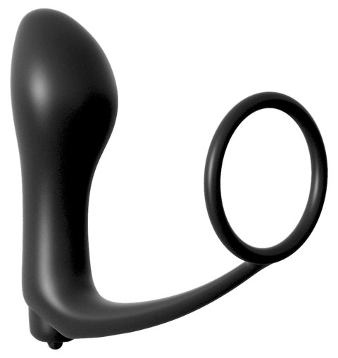 Anal Fantasy Plug z Pierścieniem i Funkcją Wibracji, silikonowy, czarny Anal Fantasy Plug z Pierścieniem i Funkcją Wibracji, silikonowy, czarny