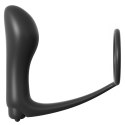 Anal Fantasy Plug z Pierścieniem i Funkcją Wibracji, silikonowy, czarny