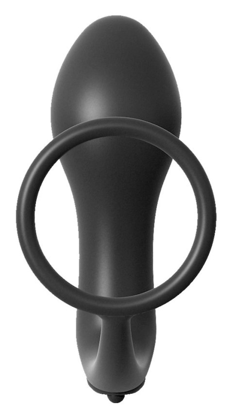 Anal Fantasy Plug z Pierścieniem i Funkcją Wibracji, silikonowy, czarny Anal Fantasy Plug z Pierścieniem i Funkcją Wibracji, silikonowy, czarny