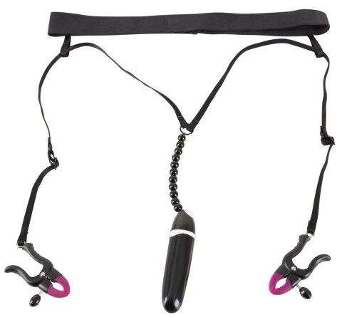 Bad Kitty Model 603510 - Stringi z wibracjami i regulacją, czarne Bad Kitty Model 603510 - Stringi z wibracjami i regulacją, czarne
