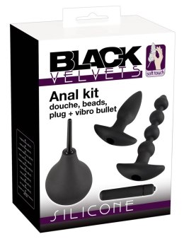 Black Velvets 4-elementowy zestaw intymny silikonowy czarny