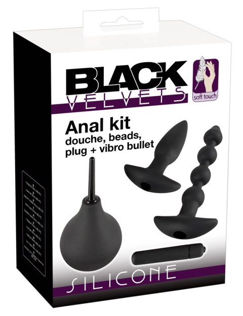 Black Velvets 4-elementowy zestaw intymny silikonowy czarny Black Velvets 4-elementowy zestaw intymny silikonowy czarny