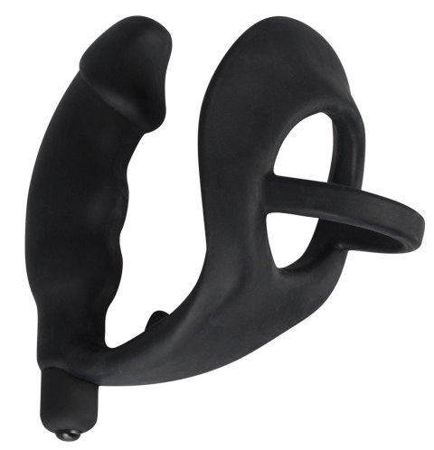 Black Velvets - Pierścień wibracyjny z anatomiczną nakładką, czarny Black Velvets - Pierścień wibracyjny z anatomiczną nakładką, czarny
