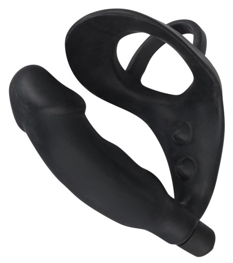 Black Velvets - Pierścień wibracyjny z anatomiczną nakładką, czarny Black Velvets - Pierścień wibracyjny z anatomiczną nakładką, czarny
