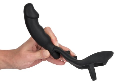 Black Velvets - Pierścień wibracyjny z anatomiczną nakładką, czarny Black Velvets - Pierścień wibracyjny z anatomiczną nakładką, czarny