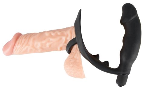 Black Velvets - Pierścień wibracyjny z anatomiczną nakładką, czarny Black Velvets - Pierścień wibracyjny z anatomiczną nakładką, czarny