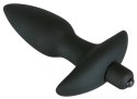 Black Velvets Plug z Wibracją i Uchwyt Średni 15cm Czarny Silikon