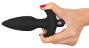 Black Velvets Plug z Wibracją i Uchwyt Średni 15cm Czarny Silikon