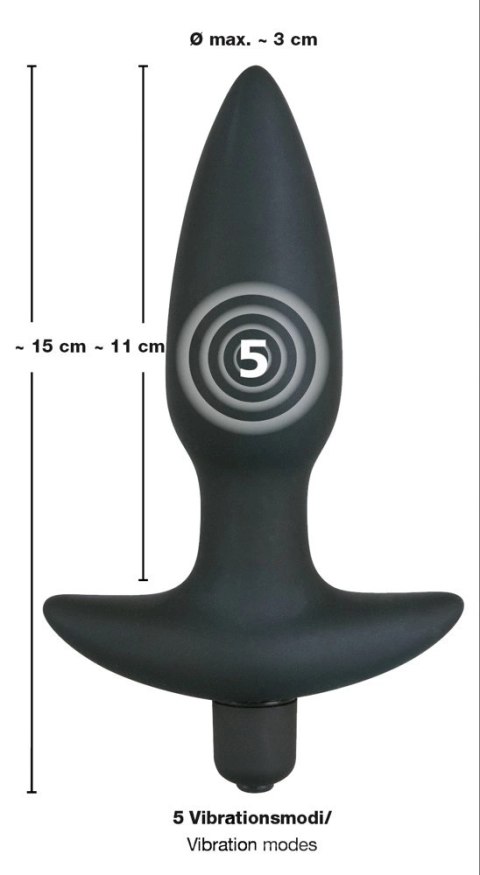 Black Velvets Plug z Wibracją i Uchwyt Średni 15cm Czarny Silikon Black Velvets Plug z Wibracją i Uchwyt Średni 15cm Czarny Silikon