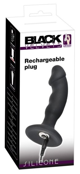 Black Velvets Wibrujący Korek Anatomiczny 7 Trybow Czarny 14 cm