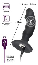 Black Velvets Wibrujący Korek Anatomiczny 7 Trybow Czarny 14 cm