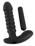 Black Velvets model z wypustkami - czarny, 17 cm, silikonowy