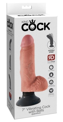 Pipedream King Cock 18 cm Jasny Model z Przyssawką i Jądrami