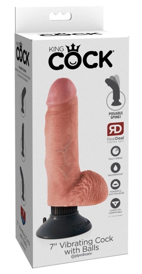 Pipedream King Cock 18 cm Jasny Model z Przyssawką i Jądrami Pipedream King Cock 18 cm Jasny Model z Przyssawką i Jądrami