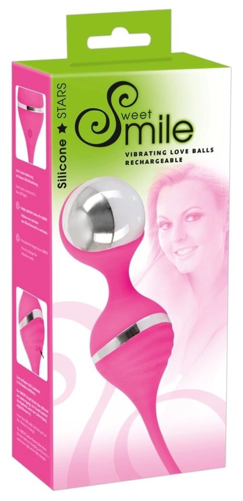Sweet Smile Kule Treningowe Rożowe 10 Trybow Wibracji USB 18cm Sweet Smile Kule Treningowe Rożowe 10 Trybow Wibracji USB 18cm