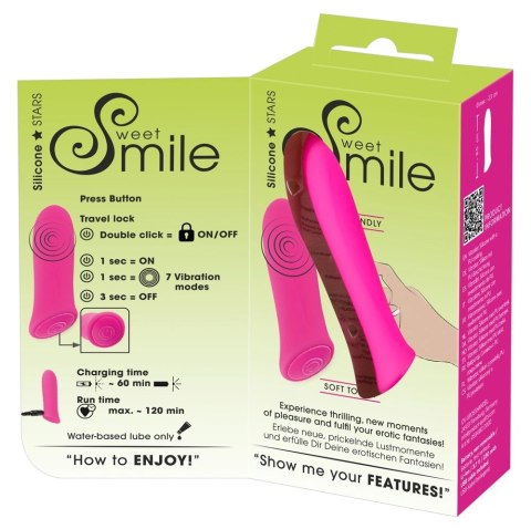 Sweet Smile Miniwibrator 7 Trybow Wibracji Rożowy 8,5 cm USB Sweet Smile Miniwibrator 7 Trybow Wibracji Rożowy 8,5 cm USB