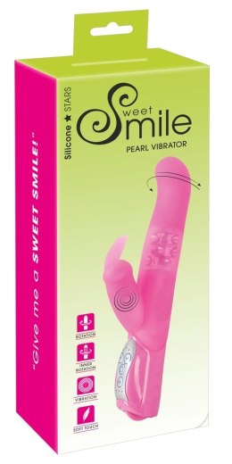 Sweet Smile Rotacyjny Model z Perłami i Stymulatorem Kroliczek Rożowy 26cm
