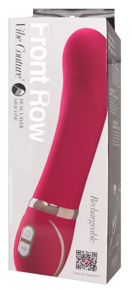 Vibe Couture Front Row Pink - Wibrator silikonowy do punktu G, 22 cm Vibe Couture Front Row Pink - Wibrator silikonowy do punktu G, 22 cm