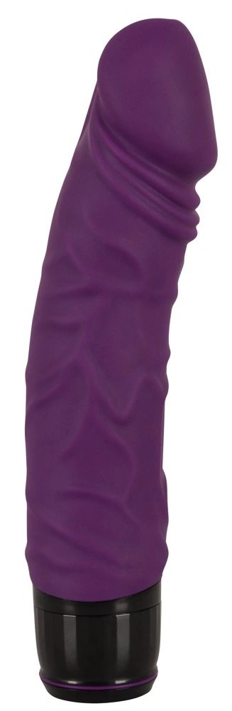 Vibra Lotus Fioletowy 20cm - Model z Wypukłymi Żyłkami, Silikonowy Vibra Lotus Fioletowy 20cm - Model z Wypukłymi Żyłkami, Silikonowy