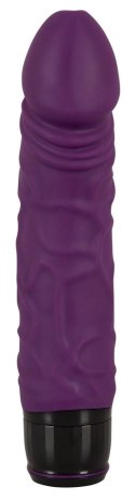 Vibra Lotus Fioletowy 20cm - Model z Wypukłymi Żyłkami, Silikonowy