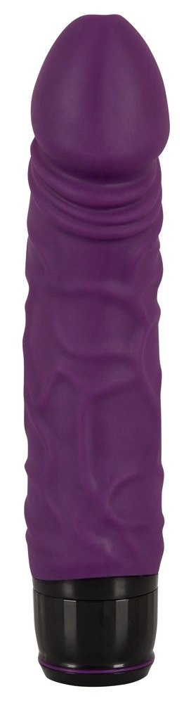 Vibra Lotus Fioletowy 20cm - Model z Wypukłymi Żyłkami, Silikonowy Vibra Lotus Fioletowy 20cm - Model z Wypukłymi Żyłkami, Silikonowy