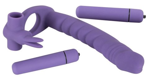 You2Toys Los Analos podwojny wibrator z pierścieniem silikonowy fioletowy You2Toys Los Analos podwojny wibrator z pierścieniem silikonowy fioletowy
