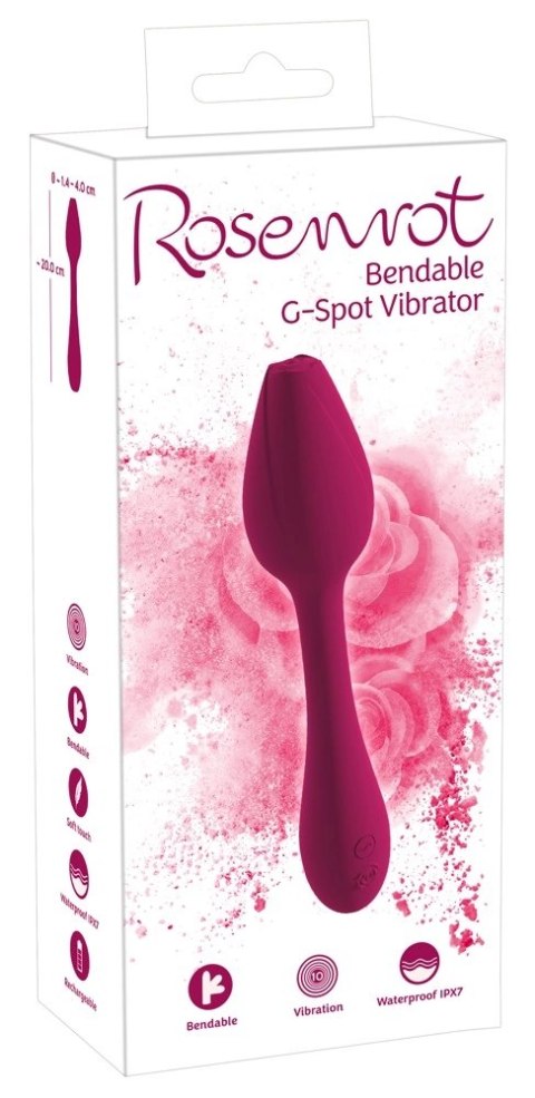 You2Toys Rose Bendable G-Spot - silikonowy wibrator wodoodporny 20cm You2Toys Rose Bendable G-Spot - silikonowy wibrator wodoodporny 20cm
