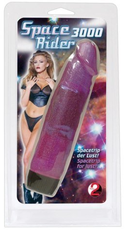 You2Toys Space Rider 3000 - Elastyczny wibrator brokatowy roż 18,5 cm