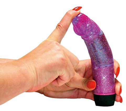 You2Toys Space Rider 3000 - Elastyczny wibrator brokatowy roż 18,5 cm You2Toys Space Rider 3000 - Elastyczny wibrator brokatowy roż 18,5 cm
