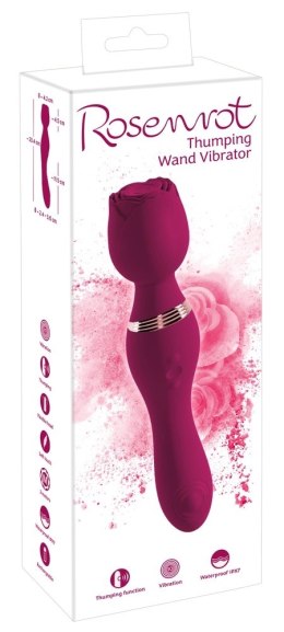 You2Toys Thumping Wand Vibrator Rose - dwustronny masażer 23,4 cm