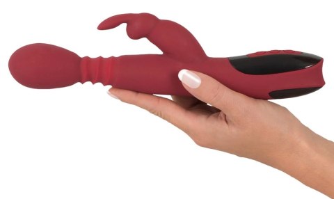 You2Toys Wibrator silikonowy kroliczek podwojny, podgrzewany, czerwony You2Toys Wibrator silikonowy kroliczek podwojny, podgrzewany, czerwony