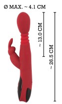 You2Toys Wibrator silikonowy kroliczek podwojny, podgrzewany, czerwony