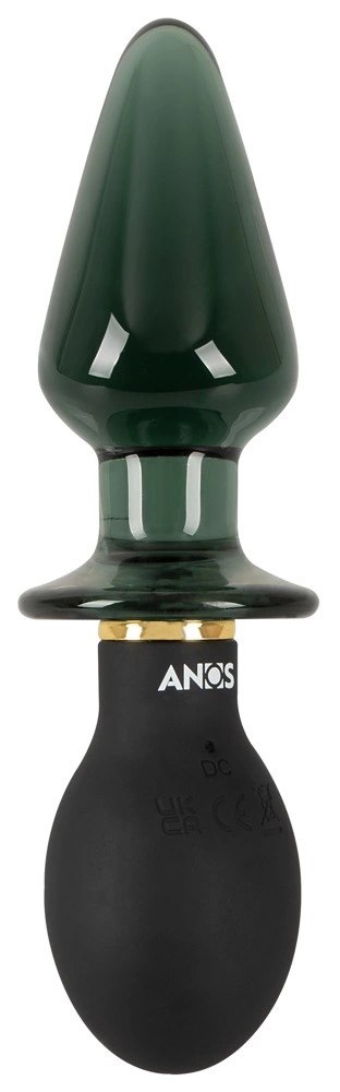 ANOS Double Plug Model 10 Trybow Wibracji Szkło & Silikon 16,6 cm ANOS Double Plug Model 10 Trybow Wibracji Szkło & Silikon 16,6 cm