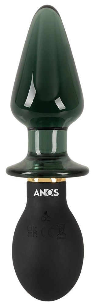 ANOS Double Plug Model 10 Trybow Wibracji Szkło & Silikon 16,6 cm ANOS Double Plug Model 10 Trybow Wibracji Szkło & Silikon 16,6 cm