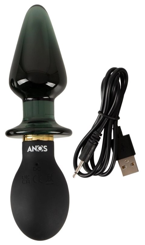 ANOS Double Plug Model 10 Trybow Wibracji Szkło & Silikon 16,6 cm ANOS Double Plug Model 10 Trybow Wibracji Szkło & Silikon 16,6 cm