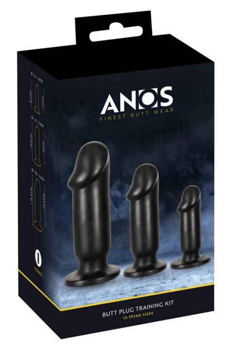 ANOS Plug Training Kit Zestaw 3 elastycznych korkow czarne PVC ANOS Plug Training Kit Zestaw 3 elastycznych korkow czarne PVC