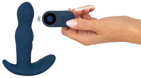 ANOS RC Rotating Prostate Plug Niebieski - Silikonowy masażer z pilotem ANOS RC Rotating Prostate Plug Niebieski - Silikonowy masażer z pilotem