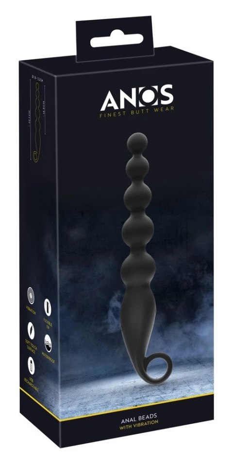 ANOS Wibrator Kulowy Silikonowy 22 cm Czarny 7 Trybow Wodoodporny ANOS Wibrator Kulowy Silikonowy 22 cm Czarny 7 Trybow Wodoodporny