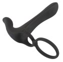 Black Velvets Pierścień wibrujący silikonowy 14 cm czarny USB wodoodporny