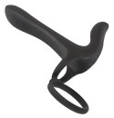 Black Velvets Pierścień wibrujący silikonowy 14 cm czarny USB wodoodporny