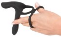 Black Velvets Pierścień wibrujący silikonowy 14 cm czarny USB wodoodporny
