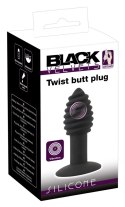 Black Velvets Twist Plug z wibracją 10 cm, silikonowy, rowkowany