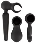 Couples Choice Masażer z 3 wymiennymi końcowkami czarny 21,5 cm