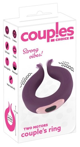 Couples Choice Two Motors - Elastyczny pierścień z silną wibracją, fioletowy