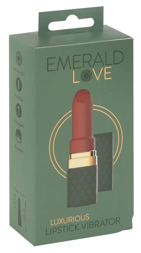 Emerald Love Lipstick Mini - kompaktowy model z 10 trybami pracy, wodoodporny Emerald Love Lipstick Mini - kompaktowy model z 10 trybami pracy, wodoodporny