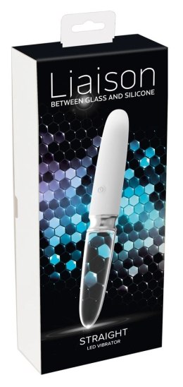 Liaison Glass Vibrator 3 - dwustronny masażer LED szkło i silikon 17,7 cm