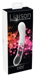 Liaison LED G-Spot - Dwustronny wibrator szklano-silikonowy 18 cm